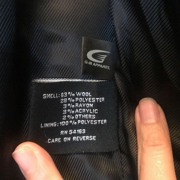 Men's Black Rivet Wool Blend Classic Peacoat Coat Black small - Picture 3 of 9